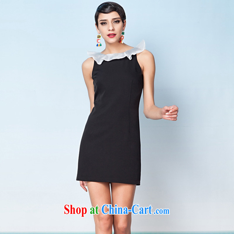 Yi Ge Theo-Ben Gurirab of aristocratic ladies snow yarn flouncing shoulder sleeveless mini dress casual day dress dress black 6632 L, Yi Ge lire (YIGELILA), online shopping
