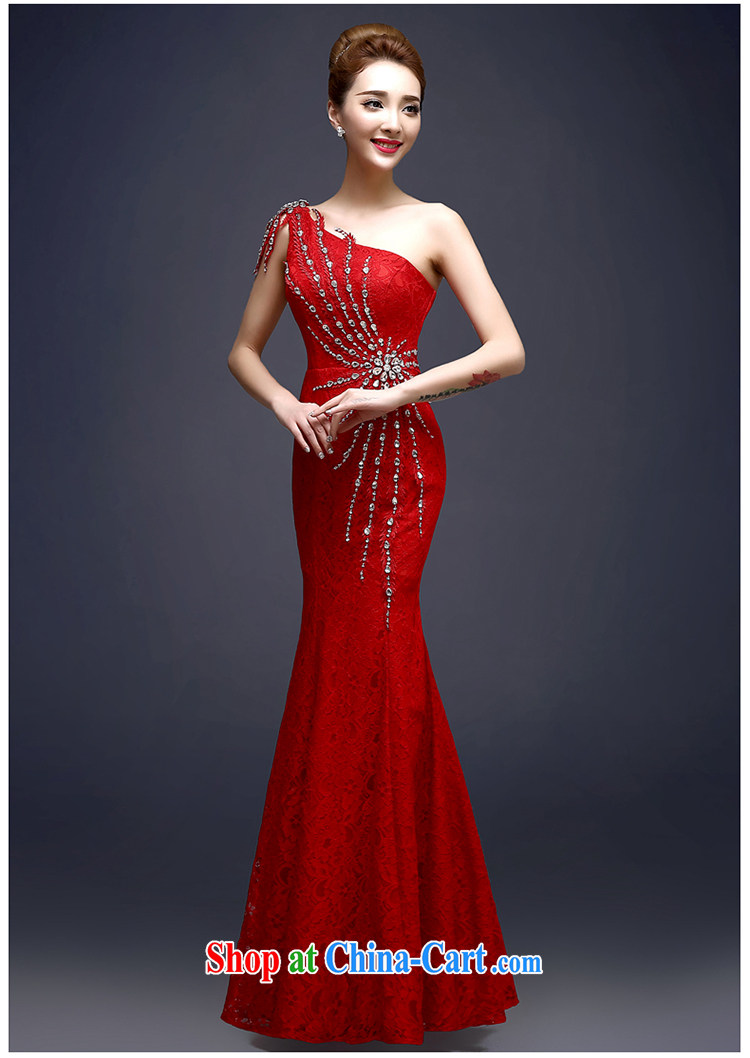 7 color 7 tone 2015 new long single shoulder cultivating parquet drill crowsfoot banquet toast clothing dress L 029 red tailored (final) pictures, price, brand platters! Elections are good character, the national distribution, so why buy now enjoy more preferential! Health