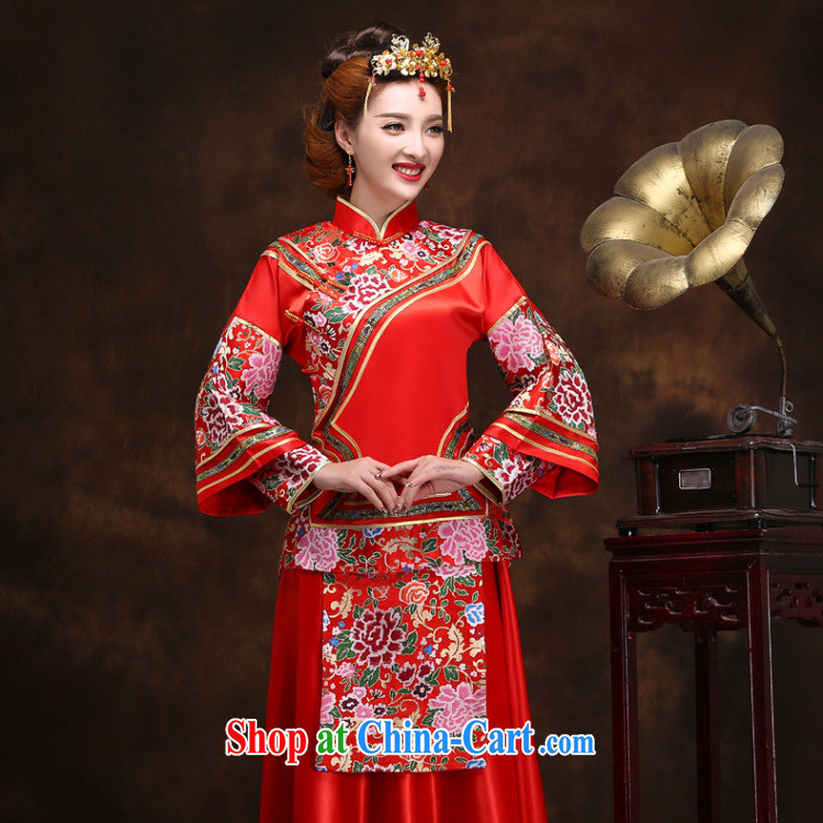 There's a retro Chinese wedding show reel Service Bridal wedding toast wedding dresses married Yi YY 2092 red S pictures, price, brand platters! Elections are good character, the national distribution, so why buy now enjoy more preferential! Health