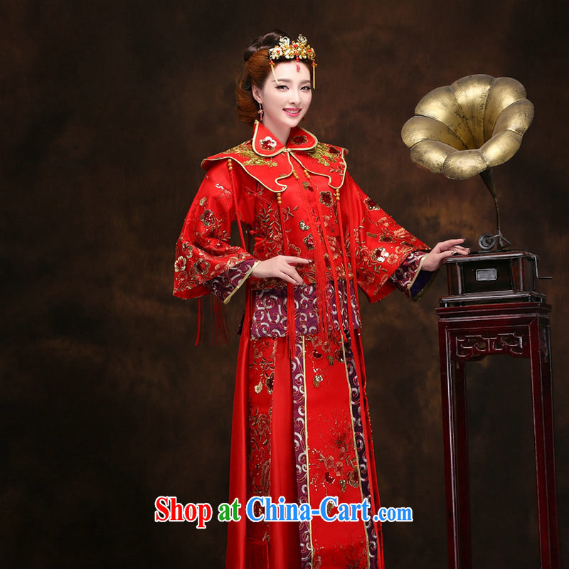 There's a phoenix of new Chinese Dress married Yi-hi and marriages red long retro winter 2094 YY red XXXL, still, and that, on-line shopping