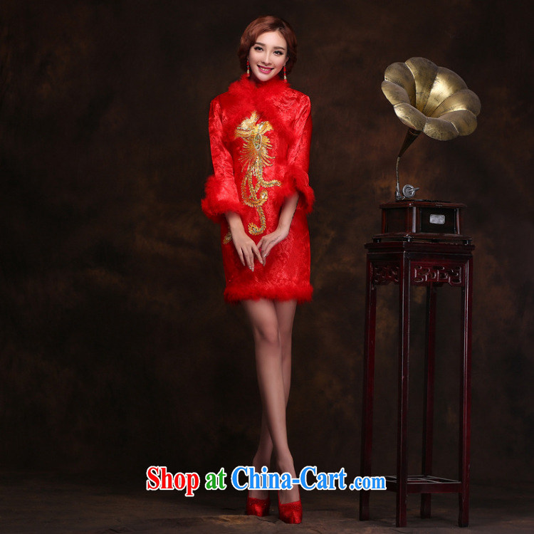 There is a red short improved cheongsam dress wedding dresses bridal toast dress Chinese Antique new stylish YY 2095 red XXXL pictures, price, brand platters! Elections are good character, the national distribution, so why buy now enjoy more preferential! Health
