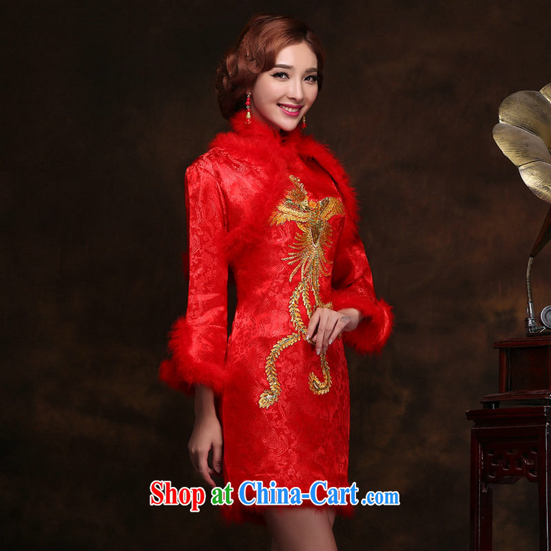 There is a short red, improved cheongsam dress wedding dresses bridal toast dress Chinese Antique new stylish YY 2095 red XXXL, yet, and that, on-line shopping