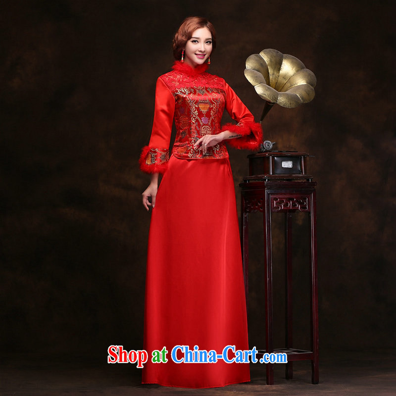 Still, 12,014 new winter long-sleeved quilted thick cotton wedding winter red wedding bridal YY 2098 red XXL, it's a, on-line shopping