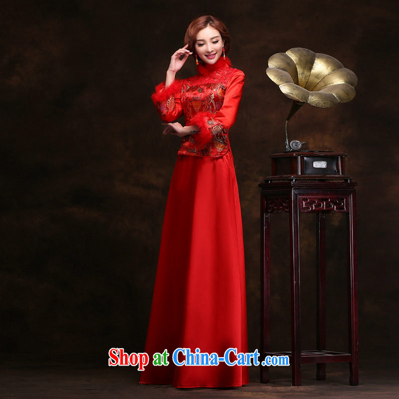 Still, 12,014 new winter long-sleeved quilted thick cotton wedding winter red wedding bridal YY 2098 red XXL, it's a, on-line shopping