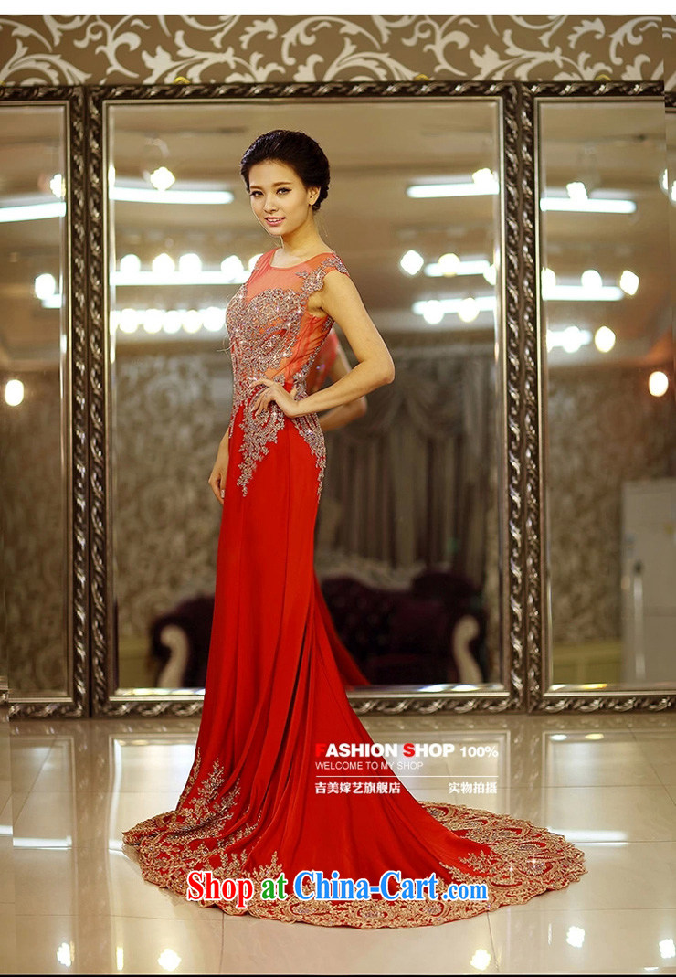 Jimmy married arts wedding dresses 2015 new Korean crowsfoot shoulders water drill tail 7663 red bridal gown tail XL pictures, price, brand platters! Elections are good character, the national distribution, so why buy now enjoy more preferential! Health