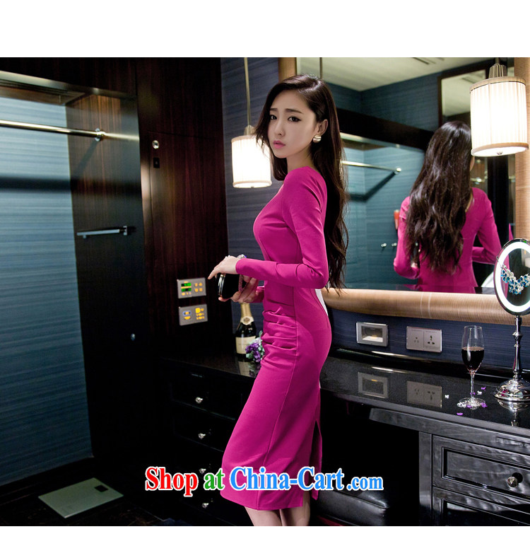 Connie, Texas 2015 new Korean style beauty sense of long-sleeved back exposed solid dress Openwork the forklift truck dress black L pictures, price, brand platters! Elections are good character, the national distribution, so why buy now enjoy more preferential! Health