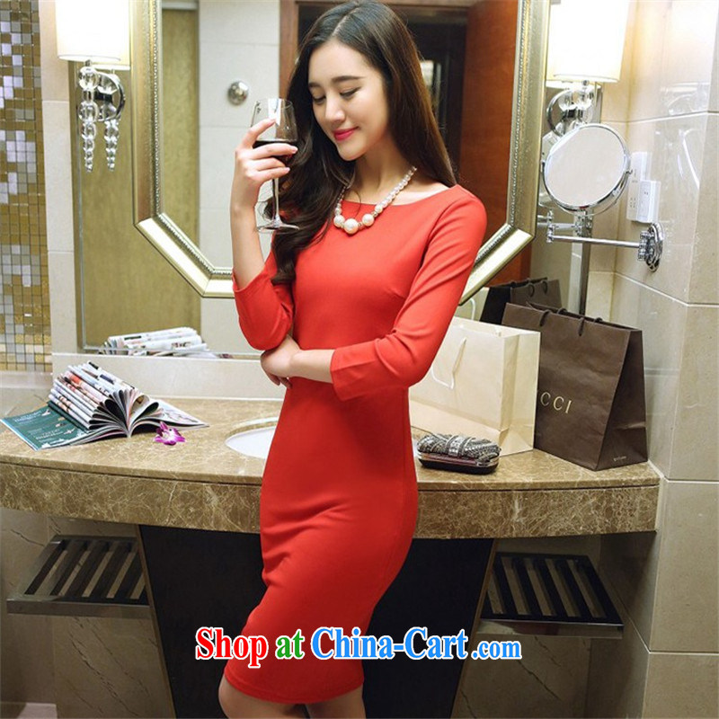 Connie, Texas real-time concept 2015 spring loaded new Korean night stores beauty aura back exposed long skirt package and dresses female Red L, Connie, Texas, shopping on the Internet