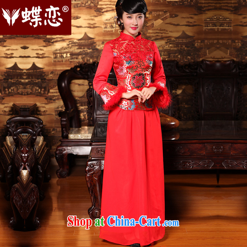 Butterfly Lovers spring 2015 the new, improved antique wedding dresses bridal the liquor service red long wedding dress 49,158 red new pre-sale 7 Day Shipping XXL