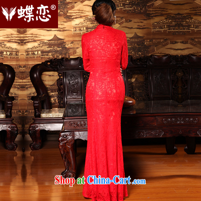 Butterfly Lovers fall 2015, Retro improved cheongsam to liquor service at Merlion dress long-sleeved red wedding dress winter 49,161 red XXL, Butterfly Lovers, shopping on the Internet