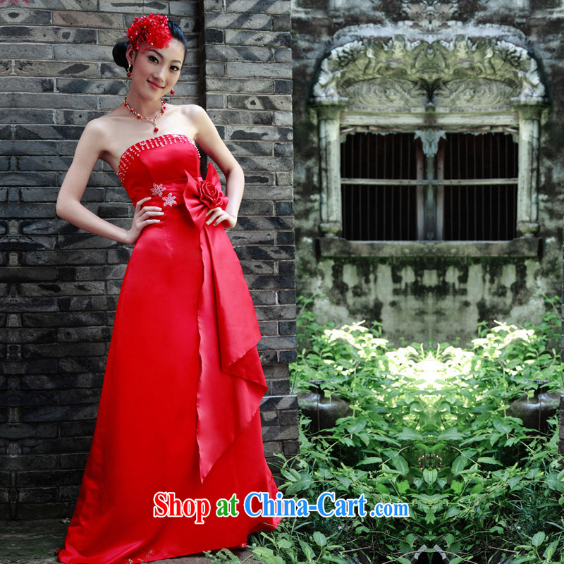 The bride's wedding dresses 2015 new wedding dresses toast red evening dress bridal load 641 red M, the bride, shopping on the Internet