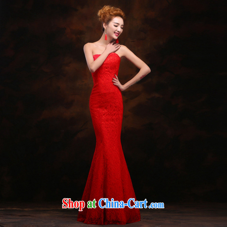 There is a Korean-style bare chest cultivating long dinner bridesmaid wedding dresses bows dress YS 2398 red L pictures, price, brand platters! Elections are good character, the national distribution, so why buy now enjoy more preferential! Health