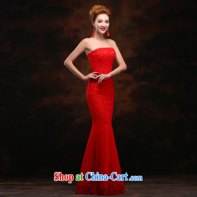 There is a Korean-style bare chest cultivating long dinner bridesmaid wedding dresses bows dress YS 2398 red L pictures, price, brand platters! Elections are good character, the national distribution, so why buy now enjoy more preferential! Health