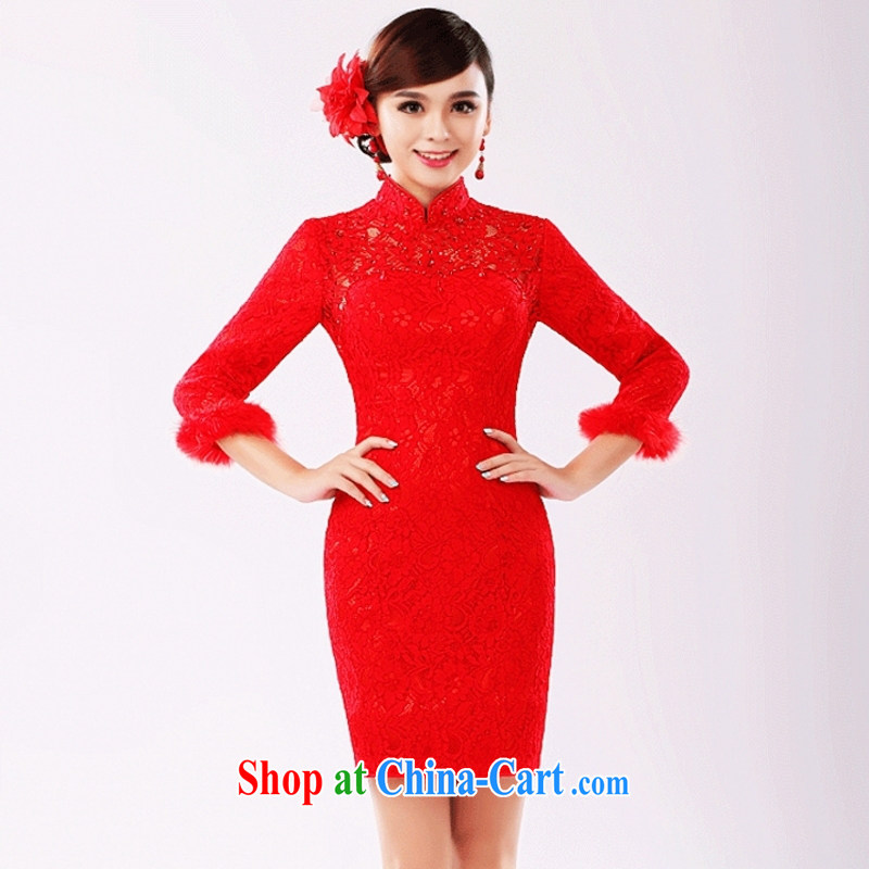 Yong-yan and toast Service Bridal Fashion 2015 new winter long-sleeved wedding dresses winter clothes at Merlion dress long red red long, long-sleeved winter, make size color is not final, and make bold stunning good offices, shopping on the Internet