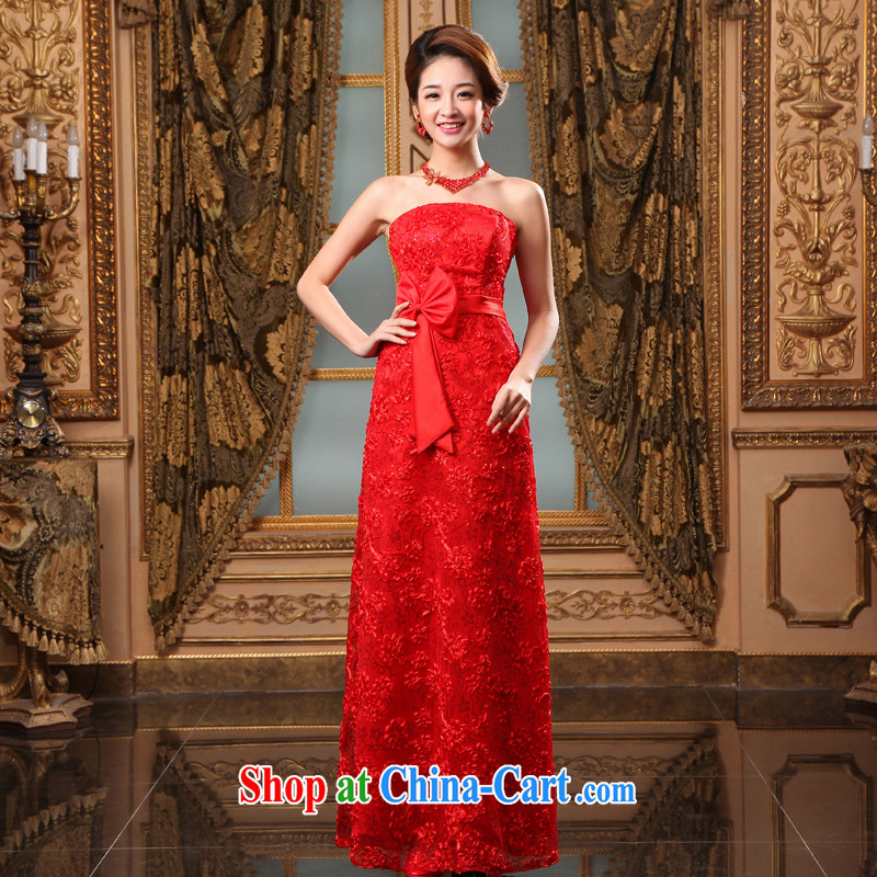 A good service is 2015 new marriages wedding dresses serving toast red long moderator dress red L