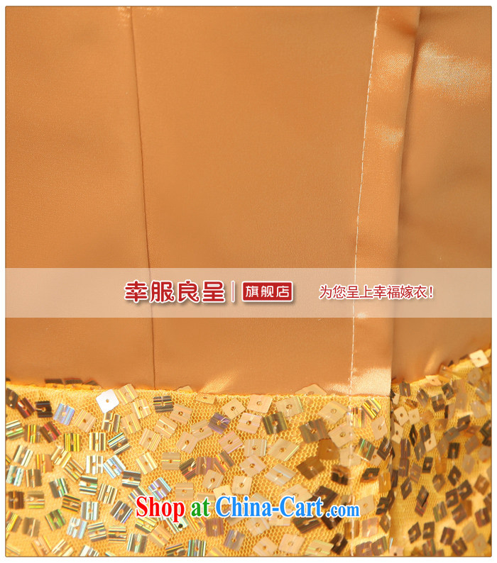 Serving a good solid gold bridal wedding dress single shoulder bare chest wedding long with dress uniform toast show service gold 2XL pictures, price, brand platters! Elections are good character, the national distribution, so why buy now enjoy more preferential! Health