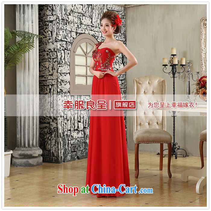 A good service is 2015 New Red marriages served toast long single shoulder wedding dresses Evening Dress evening dress red 2 XL pictures, price, brand platters! Elections are good character, the national distribution, so why buy now enjoy more preferential! Health