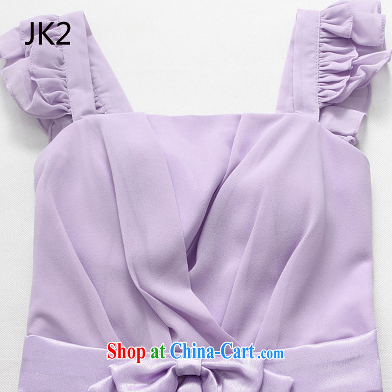 Short bridesmaid clothing mask shoulder sister banquet purple evening dress dresses thick MM the dress code JK 2 9827 purple XXXL, JK 2. YY, shopping on the Internet