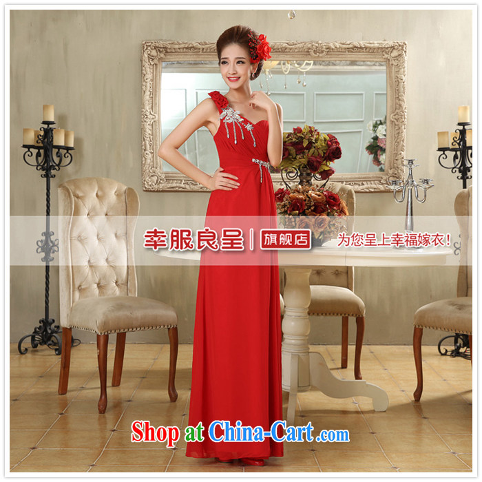 A good service is 2015 new single shoulder parquet drill flowers red bridal wedding dresses wedding dresses long evening dress skirt red 2 XL pictures, price, brand platters! Elections are good character, the national distribution, so why buy now enjoy more preferential! Health