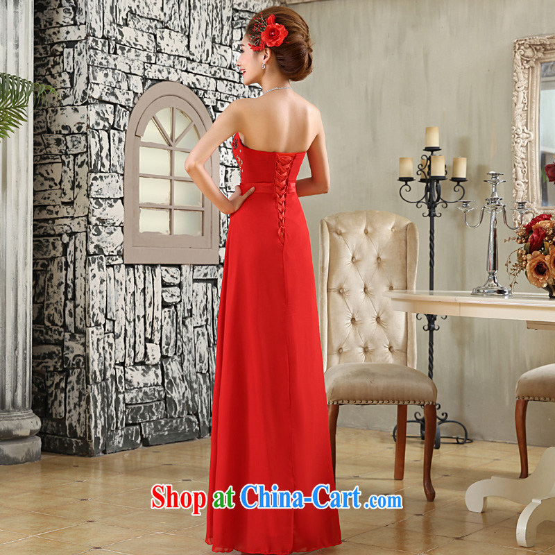 A good service is 2015 New Red bridal wedding dress wiped his chest long with wedding dress skirt red S, good service, and, shopping on the Internet