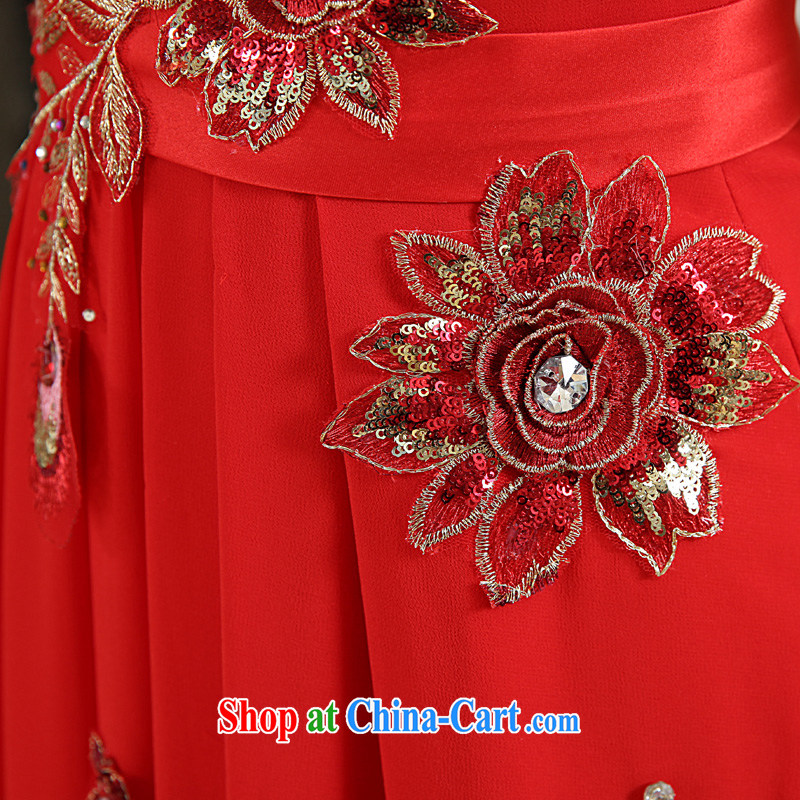 A good service is 2015 New Red bridal wedding dress wiped his chest long with wedding dress skirt red S, good service, and, shopping on the Internet