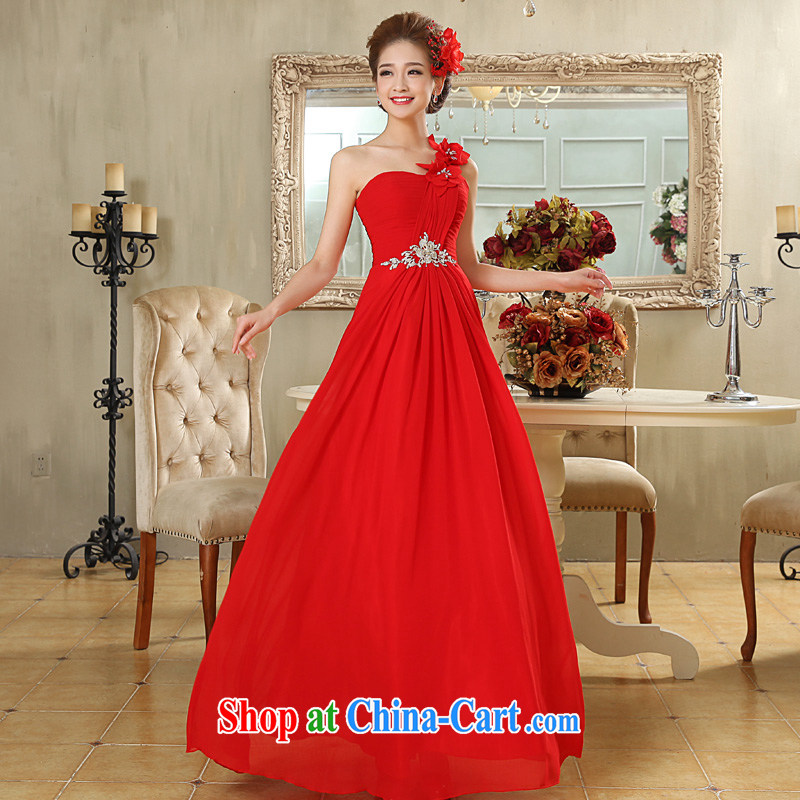 A good service is 2015 new bride wedding dress red long wedding dresses skirt the shoulder aligned with flowers and red 2 XL, good service, and, shopping on the Internet