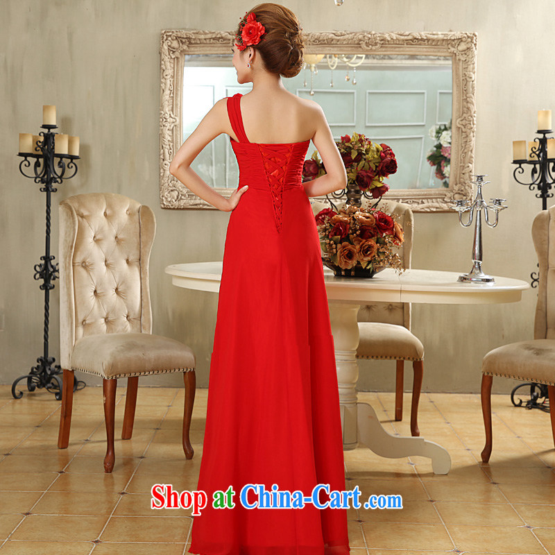 A good service is 2015 new bride wedding dress red long wedding dresses skirt the shoulder aligned with flowers and red 2 XL, good service, and, shopping on the Internet