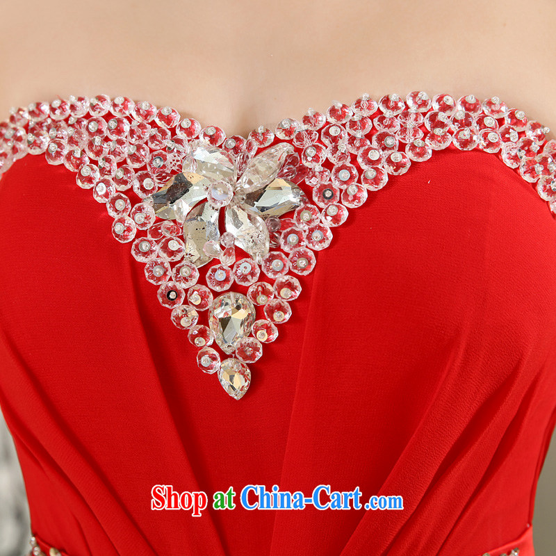 A good service is 2015 new bride wedding dress long red with Princess Mary Magdalene chest wedding dresses dress red L, good service, and, shopping on the Internet