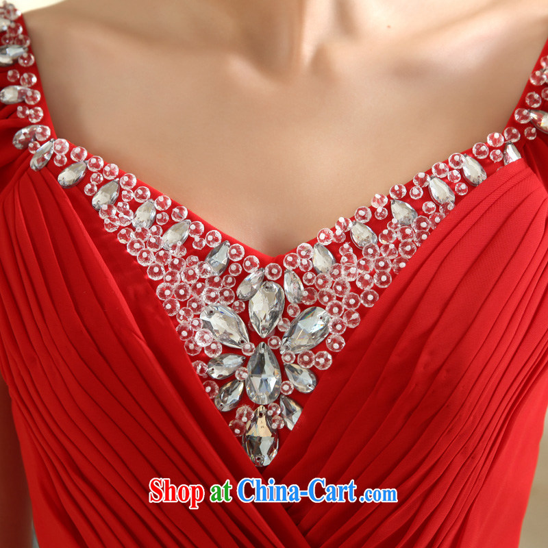 A good service is 2015 new marriages red long with double-shoulder wedding wood drill dress skirt red XL, good service, and, shopping on the Internet