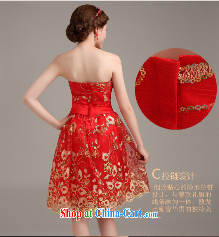 Ting Beverly bride toast wedding clothes stylish dress wiped chest-bridesmaid clothing red short retro dress 2015 New Red XXL pictures, price, brand platters! Elections are good character, the national distribution, so why buy now enjoy more preferential! Health