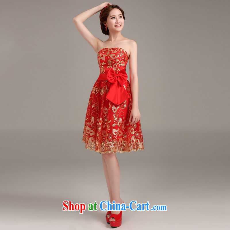 Ting Beverly bride toast wedding clothes stylish dress wiped chest-bridesmaid serving short red, Retro Evening Dress 2015 New Red XXL Ting, Beverly (tingbeier), online shopping