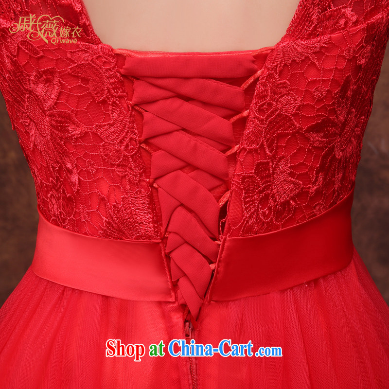 Ms Audrey EU Qi 2015 new summer wedding dresses bridal wedding dress red bows, serving double-shoulder lace banquet dress the dress code graduation ball female Red XXL, Qi wei (QI WAVE), online shopping