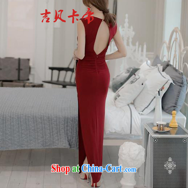 The Bekaa in Dili 5573 wine red back exposed side on the truck banquet toast wedding dresses long dresses wine red, code, and the Bekaa in Dili (JIBEIKADI), online shopping