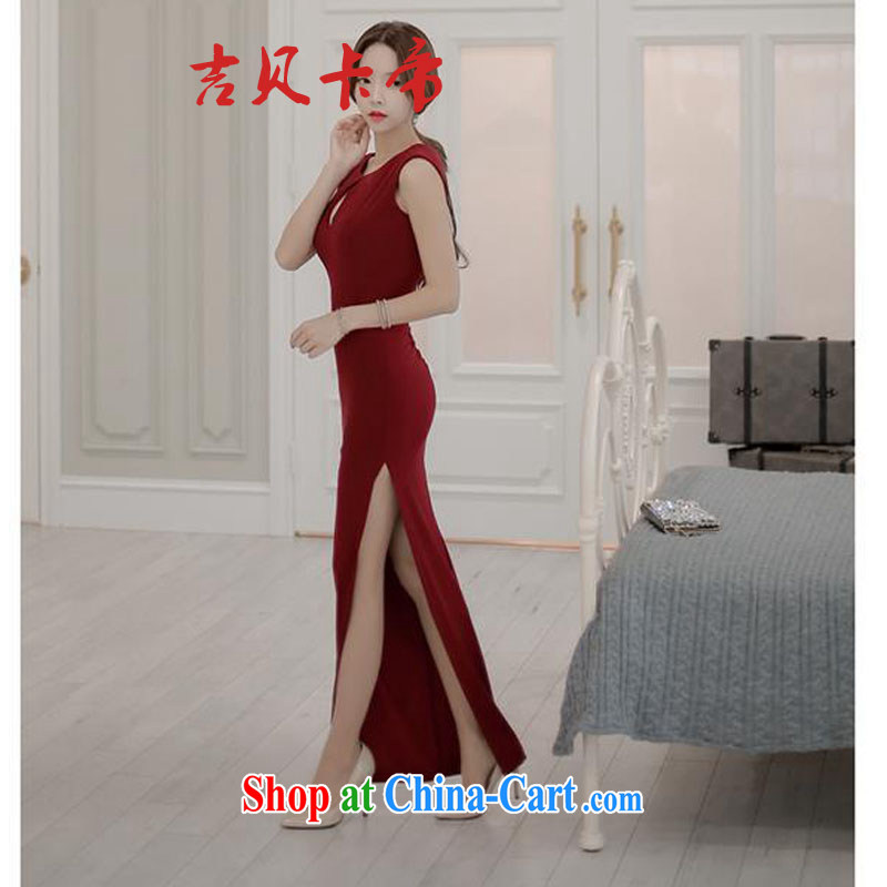 The Bekaa in Dili 5573 wine red back exposed side on the truck banquet toast wedding dresses long dresses wine red, code, and the Bekaa in Dili (JIBEIKADI), online shopping