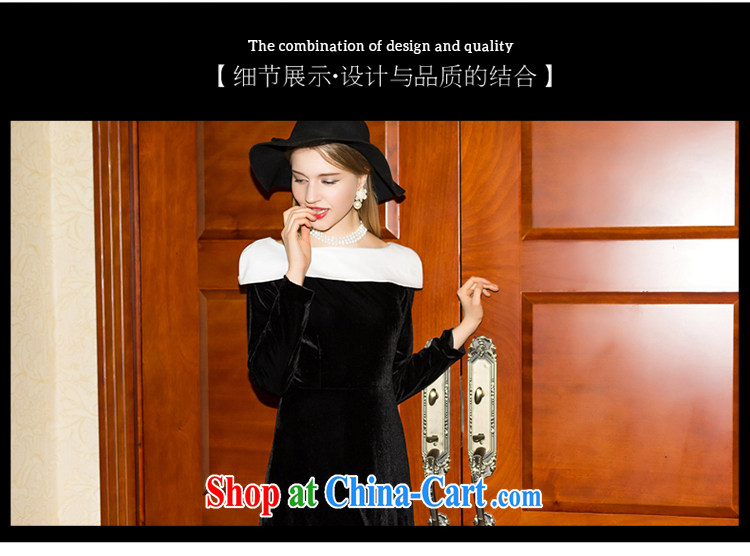 Yi Ge lire name yuan style long-sleeved gown gold velour retro beauty knocked color collar long-sleeved gown dress black 6913 L pictures, price, brand platters! Elections are good character, the national distribution, so why buy now enjoy more preferential! Health