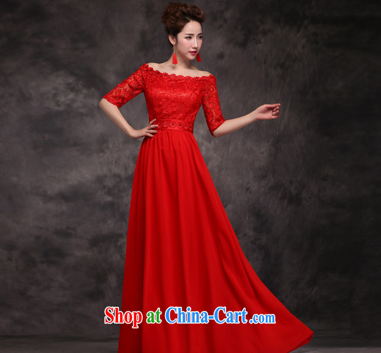 J. MIA toast Service Bridal Fashion 2015 new wedding dress a Field shoulder red long banquet dress female Red XXL pictures, price, brand platters! Elections are good character, the national distribution, so why buy now enjoy more preferential! Health