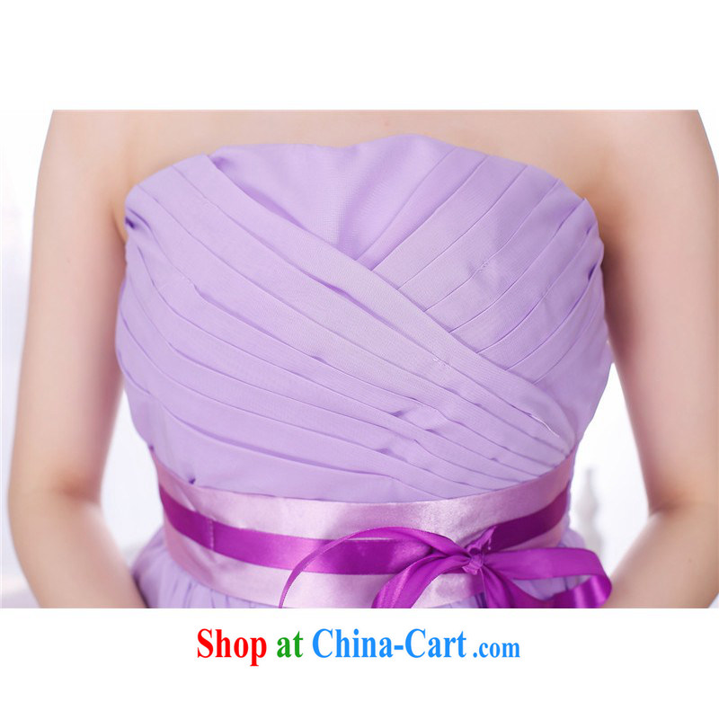 The package mail 2015 new small dress bridal wedding dress purple smears chest sexy shaggy dress Princess evening dress annual dress straps short skirts purple are code, land is still the garment, shopping on the Internet