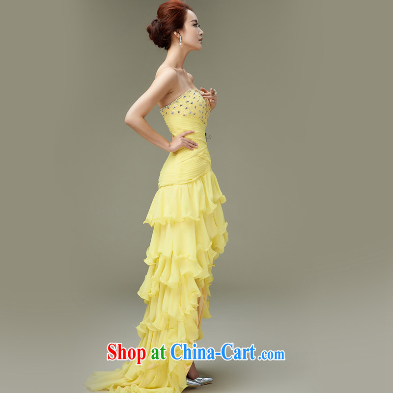 Han Park (cchappiness) 2015 new sexy bare chest stylish bows. bridesmaid Service Annual Meeting dress yellow XXL (7 days Shipping), Han Park (cchappiness), online shopping