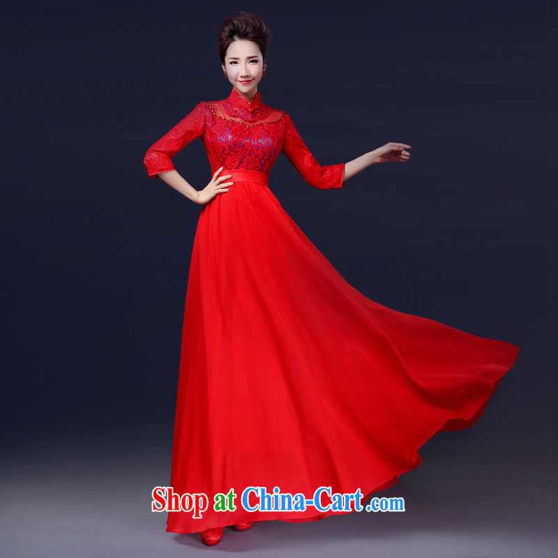 Cheng Kejie MIA toast serving stylish bridal 2015 New Red wedding dresses wedding retro dress, long-sleeved gown, long XS, Jake Mia, shopping on the Internet