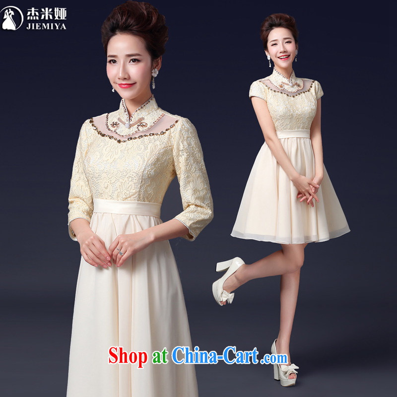 Jie MIA dress 2015 new stylish cuff in long marriages champagne toast service bridesmaid serving the dress long XXL, Jake Mia, shopping on the Internet
