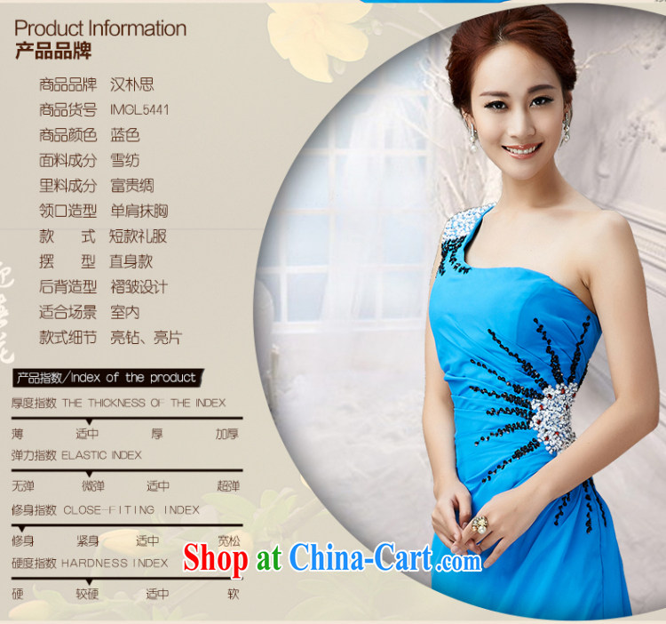Han Park (cchappiness) 2015 new erase chest single shoulder short-serving toast bridesmaid gathering service banquet dress blue L lightning shipping pictures, price, brand platters! Elections are good character, the national distribution, so why buy now enjoy more preferential! Health
