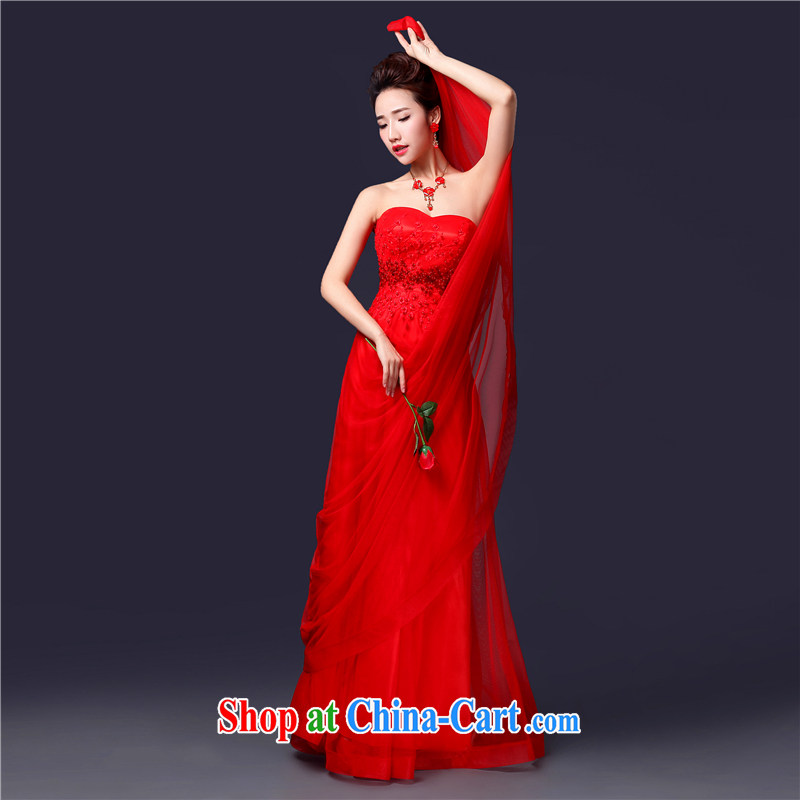 Cheng Kejie MIA 2014 new stylish and wiped his chest lace beauty Evening Dress bridal wedding dress red tie bows with his long, red L, Jake Mia, and shopping on the Internet