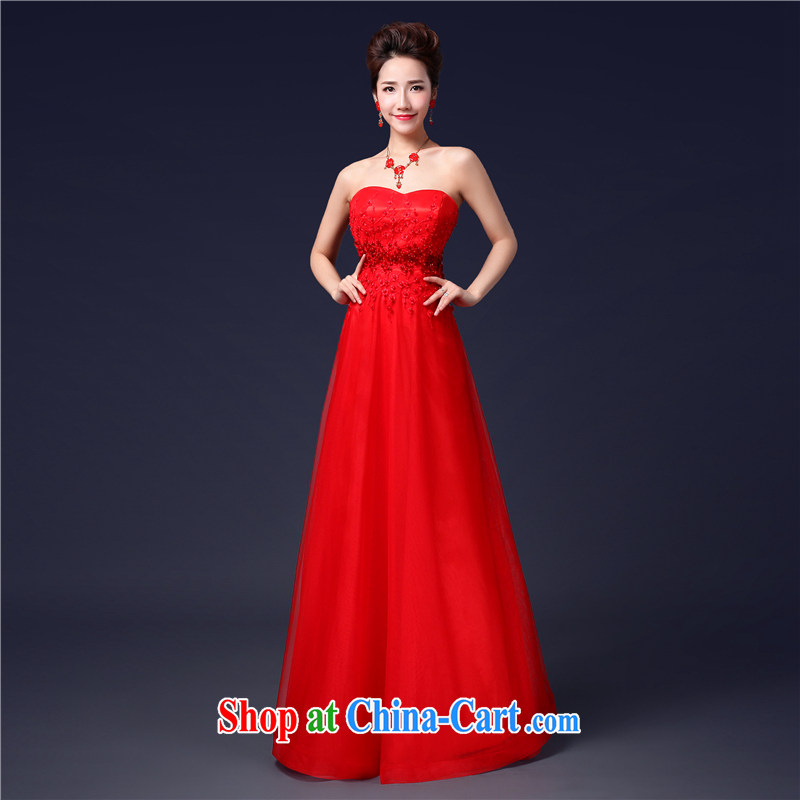 Cheng Kejie MIA 2014 new stylish and wiped his chest lace beauty Evening Dress bridal wedding dress red tie bows with his long, red L, Jake Mia, and shopping on the Internet