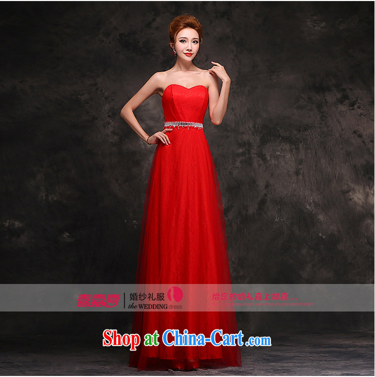 Hi Ka-hi 2014 New Long, chest bare dress bridal toast clothing wedding dresses dresses red stylish retro autumn and winter F 109 red left size tailored pictures, price, brand platters! Elections are good character, the national distribution, so why buy now enjoy more preferential! Health