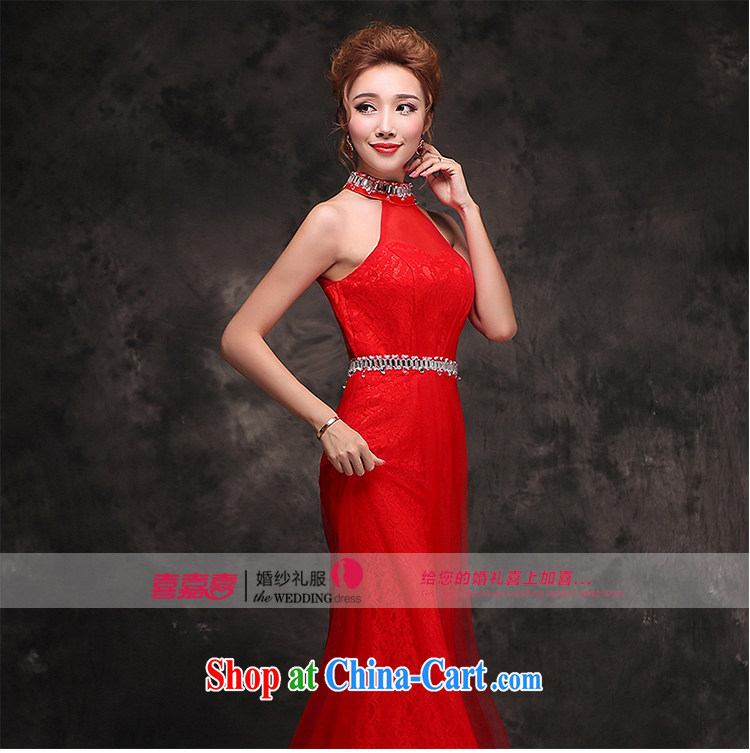 Hi Ka-hi 2014 New Long dress bridal toast clothing wedding dresses red and stylish retro autumn and winter is also dresses F 106 red left size tailored pictures, price, brand platters! Elections are good character, the national distribution, so why buy now enjoy more preferential! Health