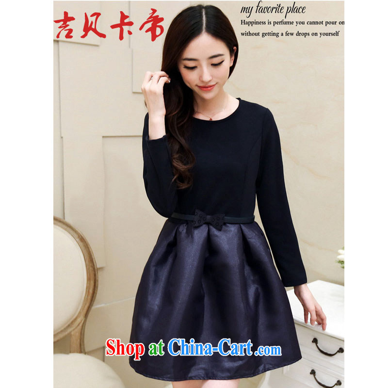 The Bekaa in Dili 9693 #fall and winter Korean color blue video thin beauty solid dress dress dress picture color XL, Bekaa in Dili (JIBEIKADI), shopping on the Internet