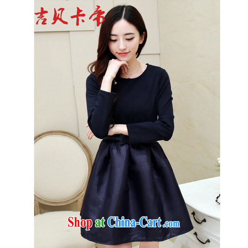 The Bekaa in Dili 9693 #fall and winter Korean color blue video thin beauty solid dress dress dress picture color XL, Bekaa in Dili (JIBEIKADI), shopping on the Internet