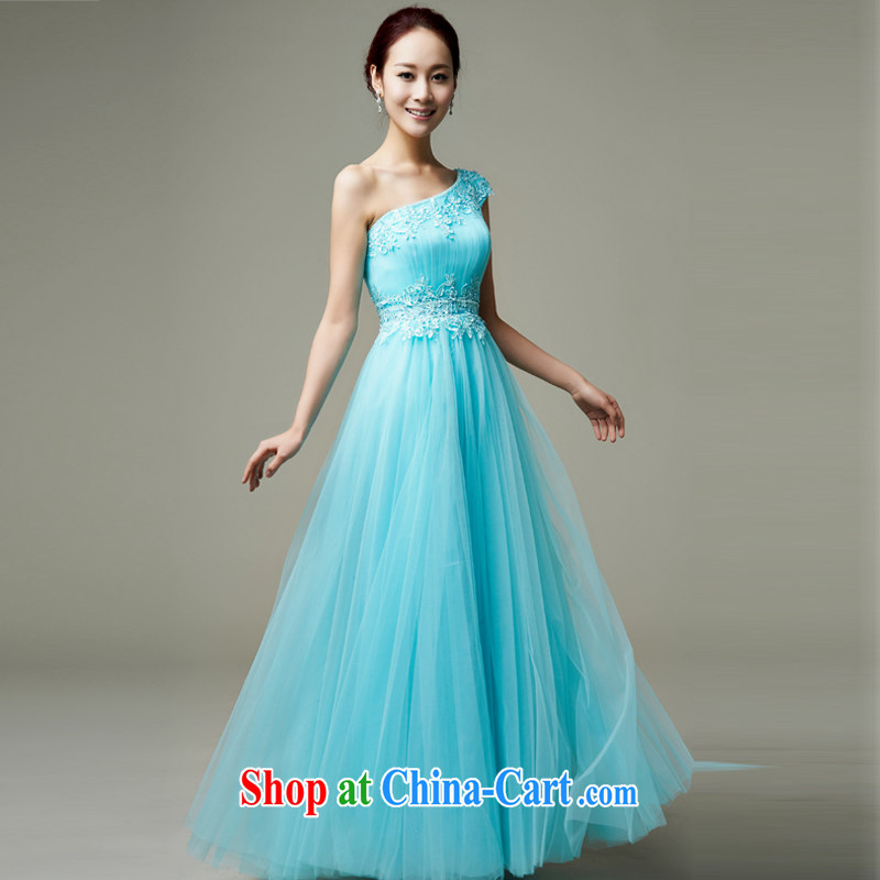 Han Park (cchappiness) 2015 new stylish single shoulder bows serving sweet bridesmaid banquet Annual Meeting Evening Dress mint green custom, Han Park (cchappiness), online shopping