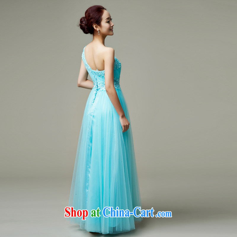 Han Park (cchappiness) 2015 new stylish single shoulder bows serving sweet bridesmaid banquet Annual Meeting Evening Dress mint green custom, Han Park (cchappiness), online shopping
