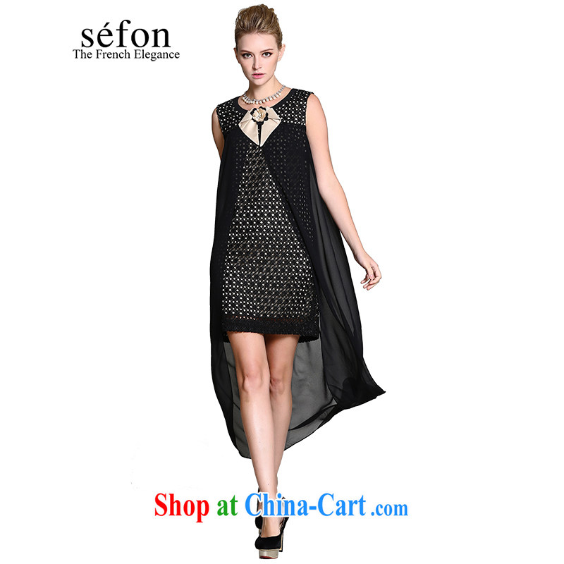 sefon Anderson maple 2015 spring new embroidery courage empty short dresses evening dress girl 9225 LD 113 dark_BK 3 XL_170