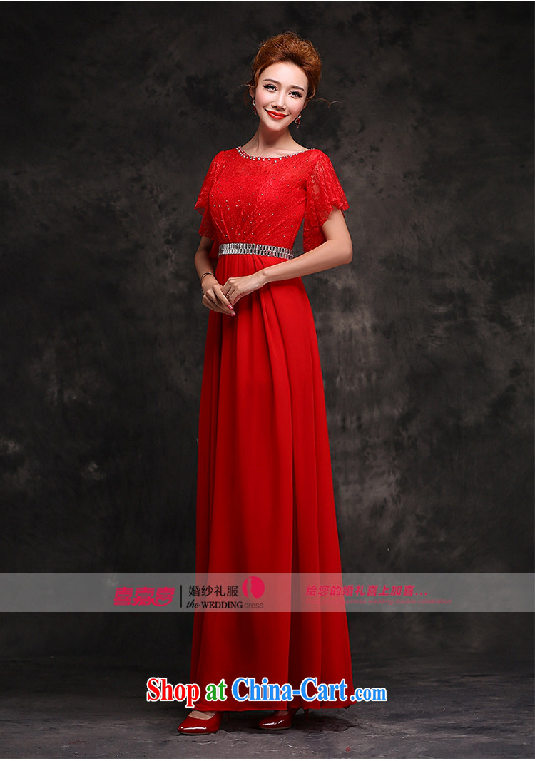 Hi Ka-hi 2014 New Long dress bridal toast clothing wedding dresses Red field shoulder fall and winter F 111 red left size tailored pictures, price, brand platters! Elections are good character, the national distribution, so why buy now enjoy more preferential! Health
